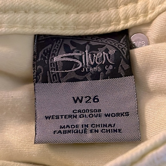 Silver Jeans Suki Capri Womens Pale‎ Yellow Denim Pants Pockets 26 L4016SCLW13 - Picture 8 of 9